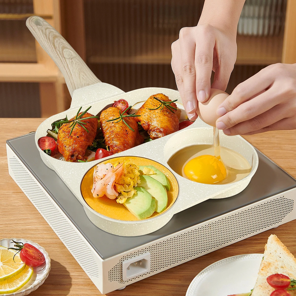 Die Cast non stick frying pan for breakfast Marble Coating fried egg beef Cooking Pans nonstick Kitchen Fry Pans