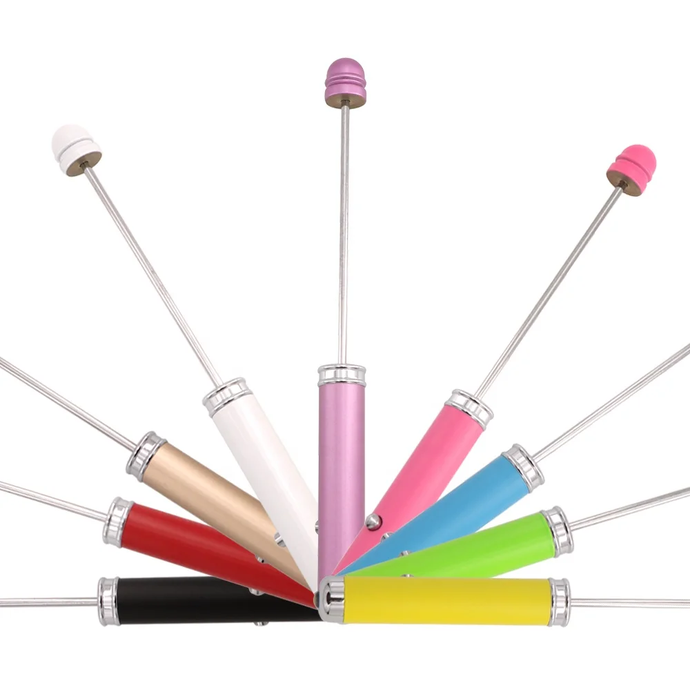 wholesale high quality beadable led stylus pen with led light ballpoint pens beadable pen