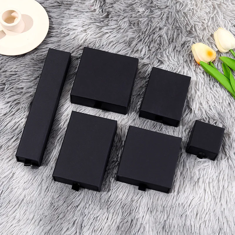 Custom Luxury Rigid Cardboard Paper Box with Logo Drawer Pendant Necklace Jewelry Packaging Boxes