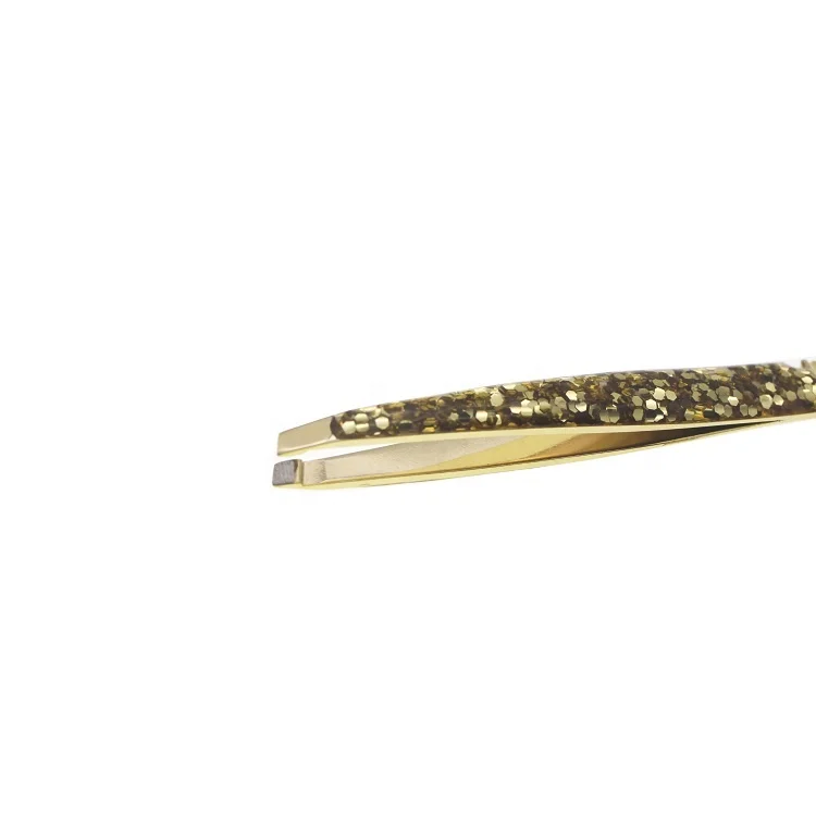 Super Hit Products Glittery Custom Logo Gold Eyelash Extension Tweezer Lash Eyebrow Brush Tweezer With Comb