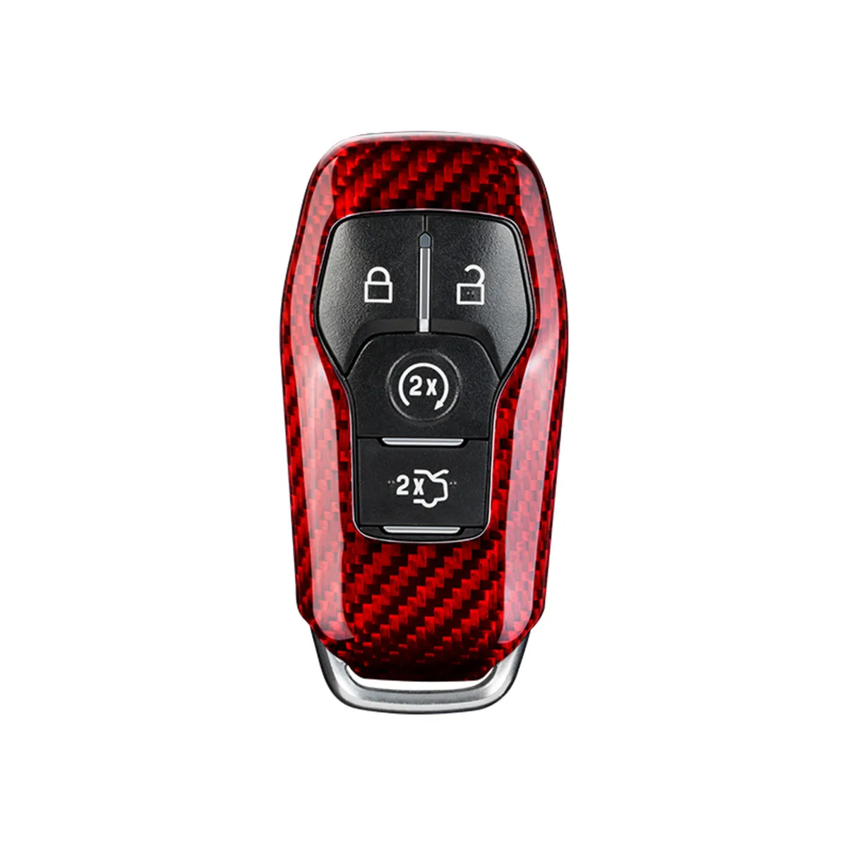 T-carbon Key Cover For Ford Explorer Edge Taurus 4 Buttons Keys Fashion Car Key Case Carbon Fiber Auto Interior Accessories
