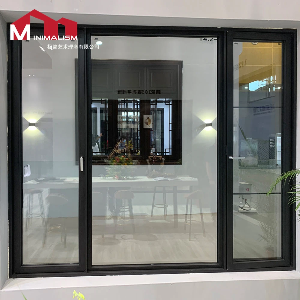 House Front Entry Glass Aluminium Frame Inward Opening Swings Door Aluminum Casement Double Door With Screen
