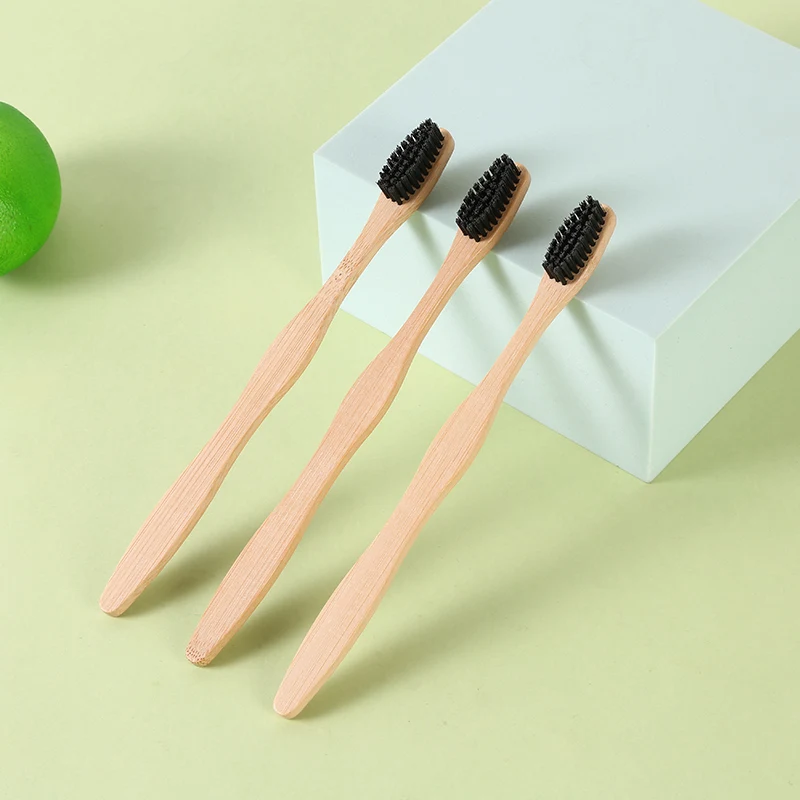 Wholesale custom eco friendly bamboo charcoal wave bristles wooden bamboo toothbrush China