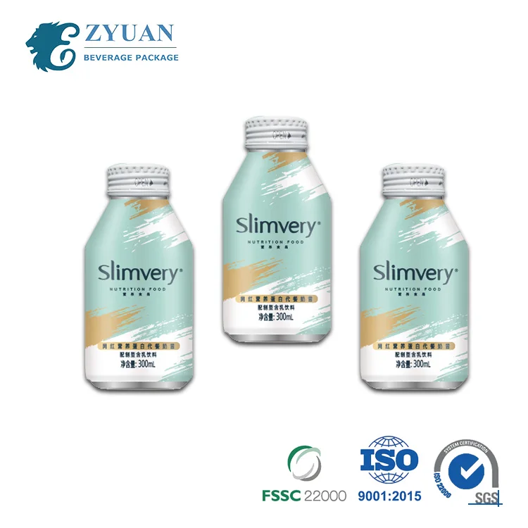250ml 330ml Free Sample Soda Water Honey Sealing Screw Lid Cover Top Empty Custom Printed Blank Aluminum Drinks Bottle