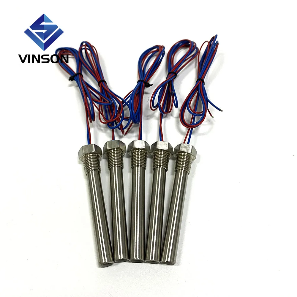 Vinson Manufacturer screw SUS fitting cartridge heater rod type heaters with NPT BSP thread for liquid or air