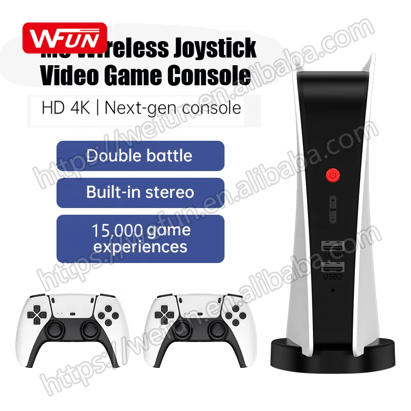 M5 Wireless Retro Classic TV Game Console Plug and Play Built-in 64GB 15000+ M5 video games for PS1/CPS/FC/GBA Arcade