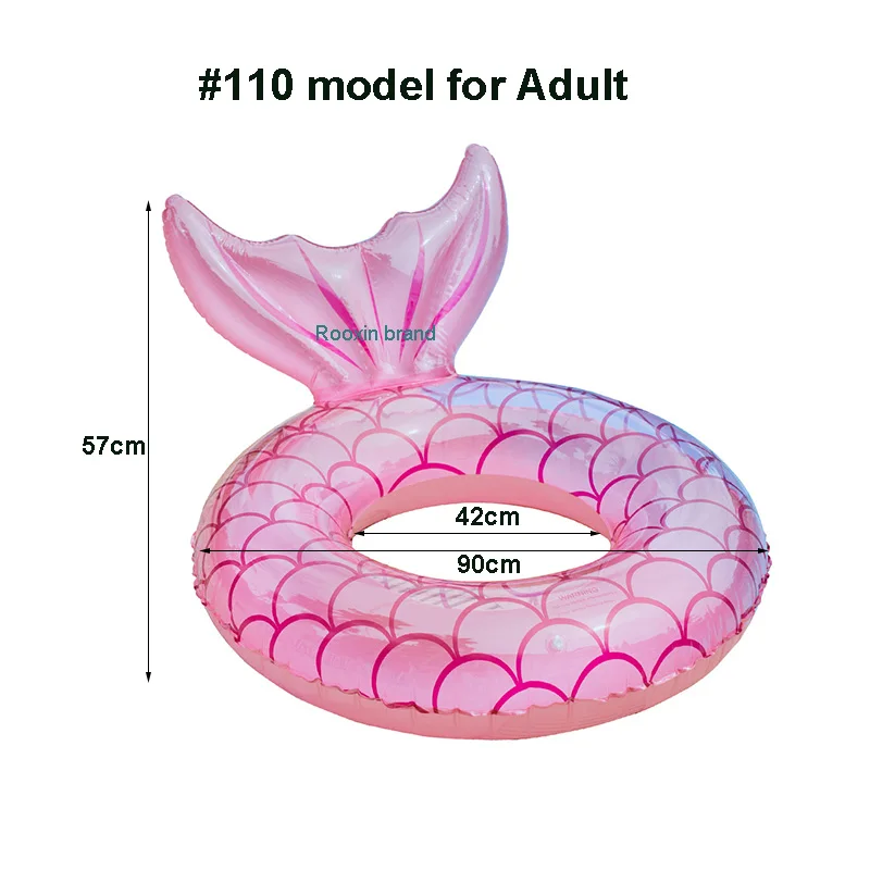 Mermaid Fish Tail Inflatable PVC Swimming Ring Pool Accessories for Kids Water Sports Swim Circle
