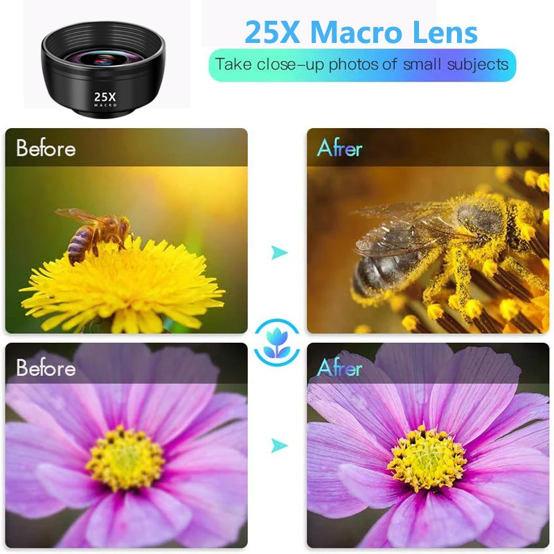 7 in 1 Phone Lens Mobile Camera Accessories Smartphone Lenses External Wide Angle Macro Fisheye Zoom Lens kit