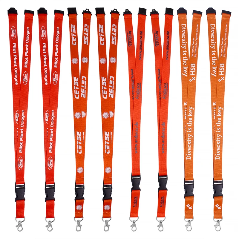 Promotional Gift Custom Logo Neck Strap Designer Silkscreen Lanyard Retractable Safety ID Badge Neck Card