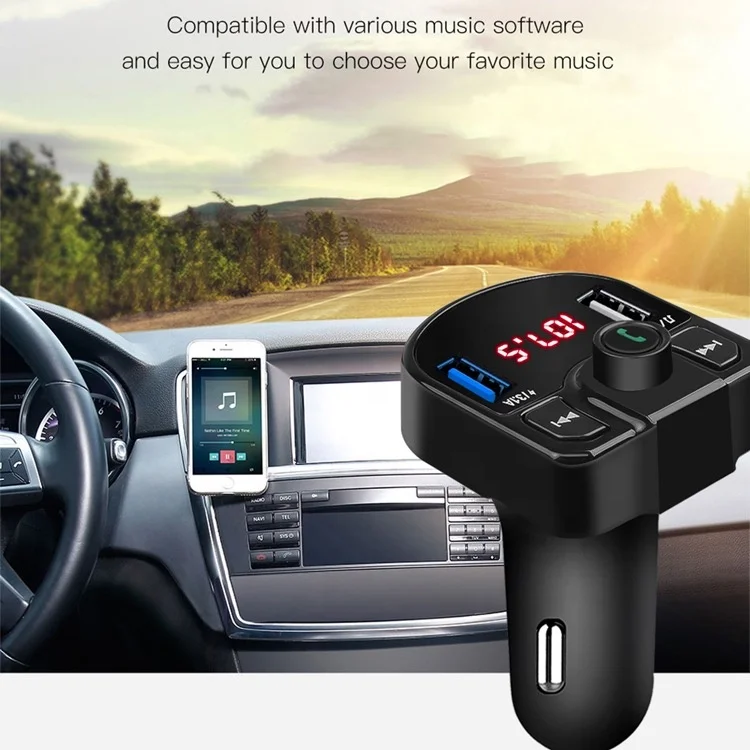 Автомобильный Mp3 радиоприемник 4.1a с двойным Usb-зарядным устройством аудио музыка беспроводная система громкой связи Fm-передатчик Bt автомобильный комплект