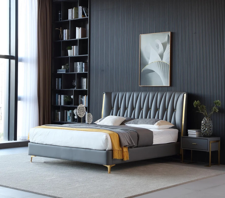 KEHUI king size bed frame luxury set with pocket spring mattress storage modern alaskan bedroom furniture super king size bed