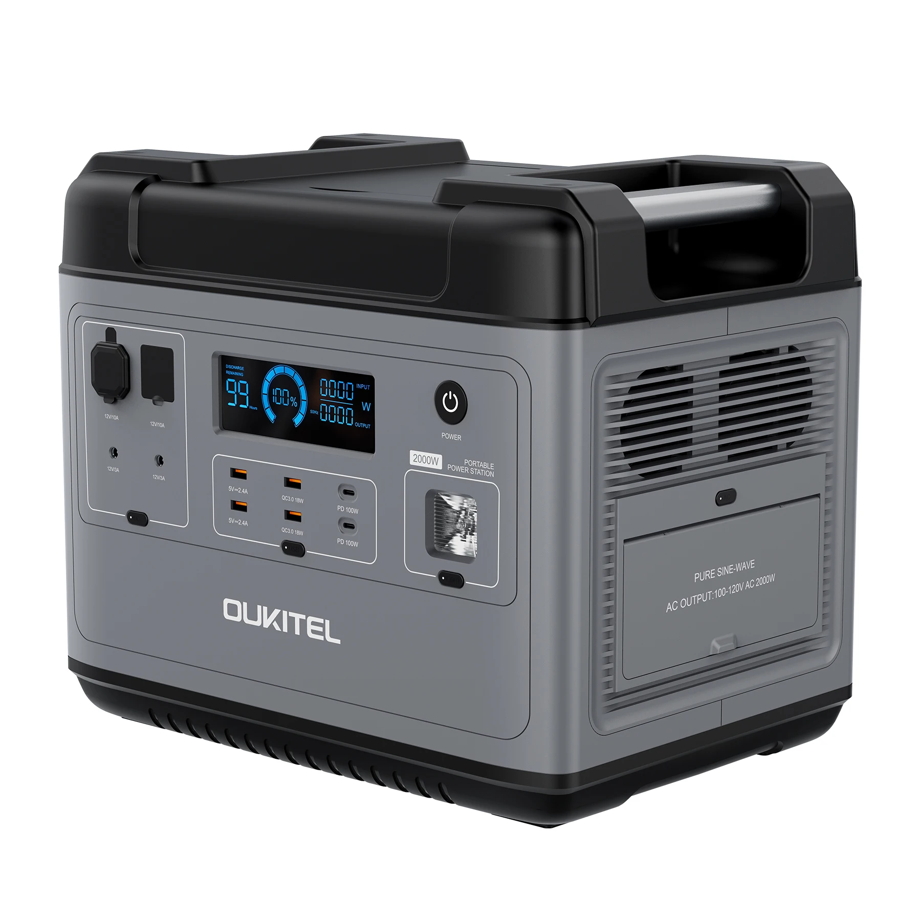 Oukitel P2001 Plus портативная электростанция 2048Wh 4000W Поддержка 220v UPS Быстрая зарядка 4800w EU Power Station