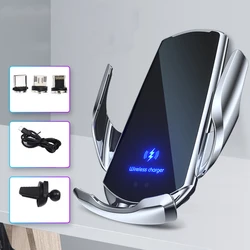 Intelligent Sensor Automatic Closing Magnetic Rotatable Car Mobile Phone Holder Fast Charging Wireless Charger