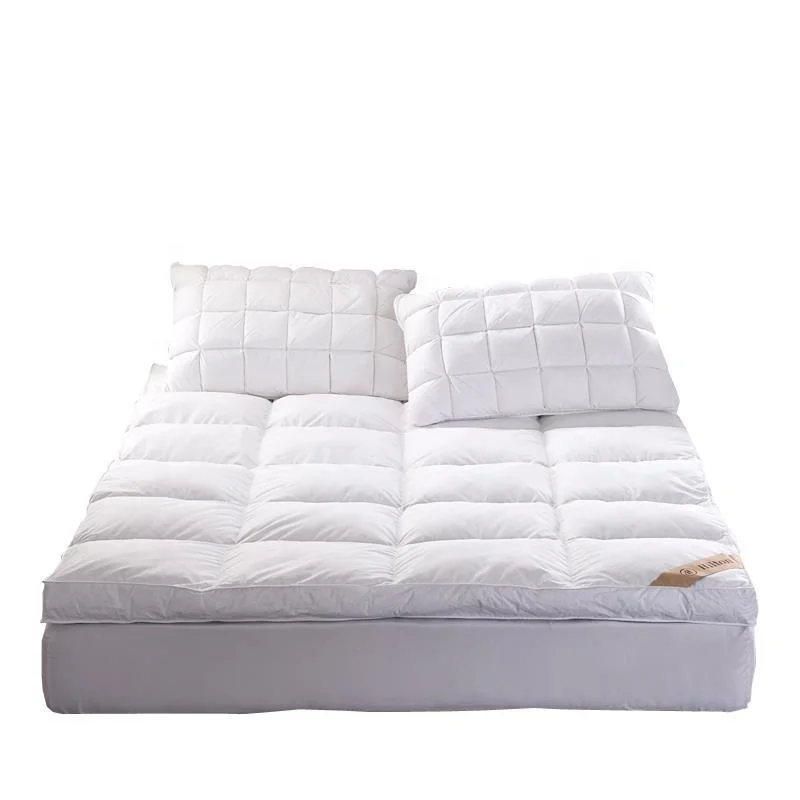 Ready to ship full king queen size  white goose down mattress topper for home  hotel using