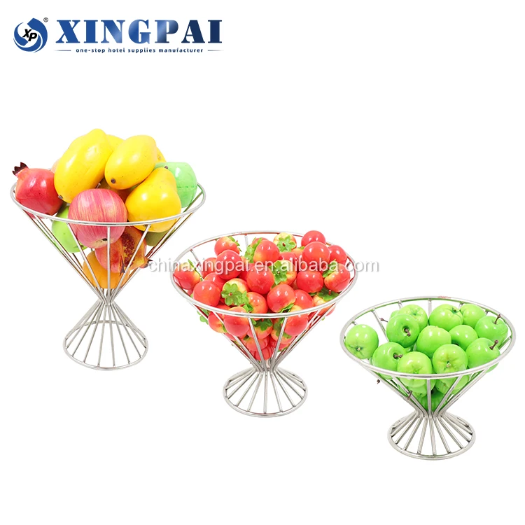 XINGPAI five star hotel fruit basket kitchen vegetable snacks dry fruit basket stainless steel fruit display stand