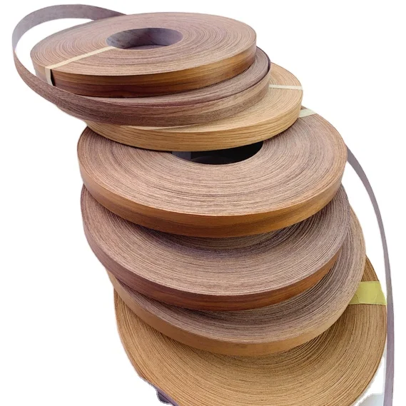 Factory supply natural edge banding veneer furniture0.5mm1mmOak walnut  maple cherry birch okoume edge veneer