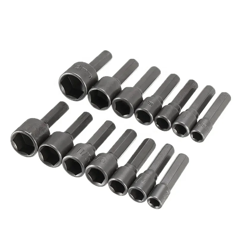 Huaju Industrial 14 Pcs Non Magnetic Metric Power Nut Driver Set Hexagon Handle Socket Wrench