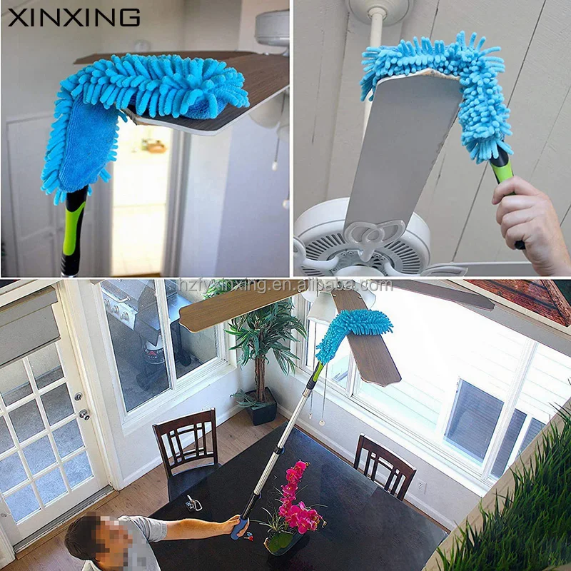 Xinxing 12/18/24 ft Telescopic Pole Womens Long Dusters Set Improved Extra Long Microfiber Bendable Duster