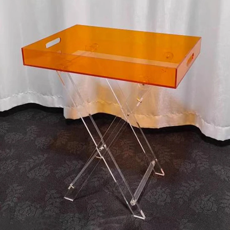 Acrylic Tray Coffee Tables Transparent 1 Piece Foldable Living Room Furniture Modern Wrist Watch Coffee Table Customized Color