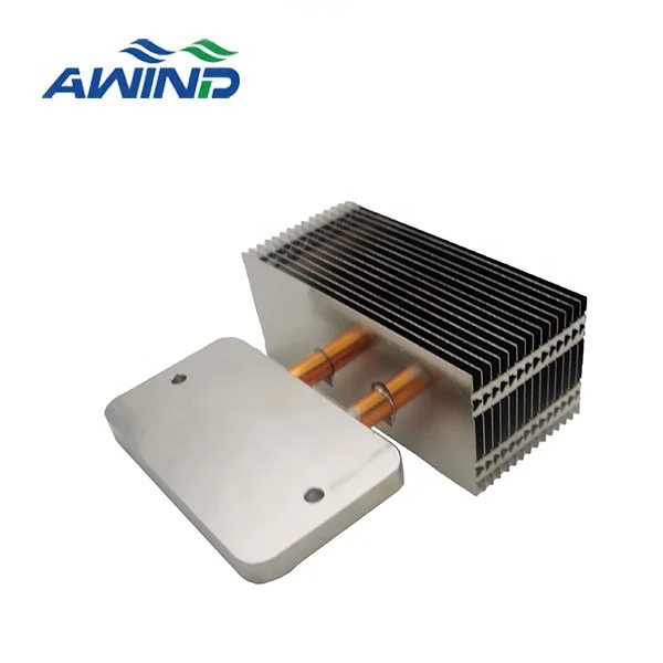 Good thermal conductivity with heat pipe heat dissipation customized soldered cooling heat sink shinke with copper base plate