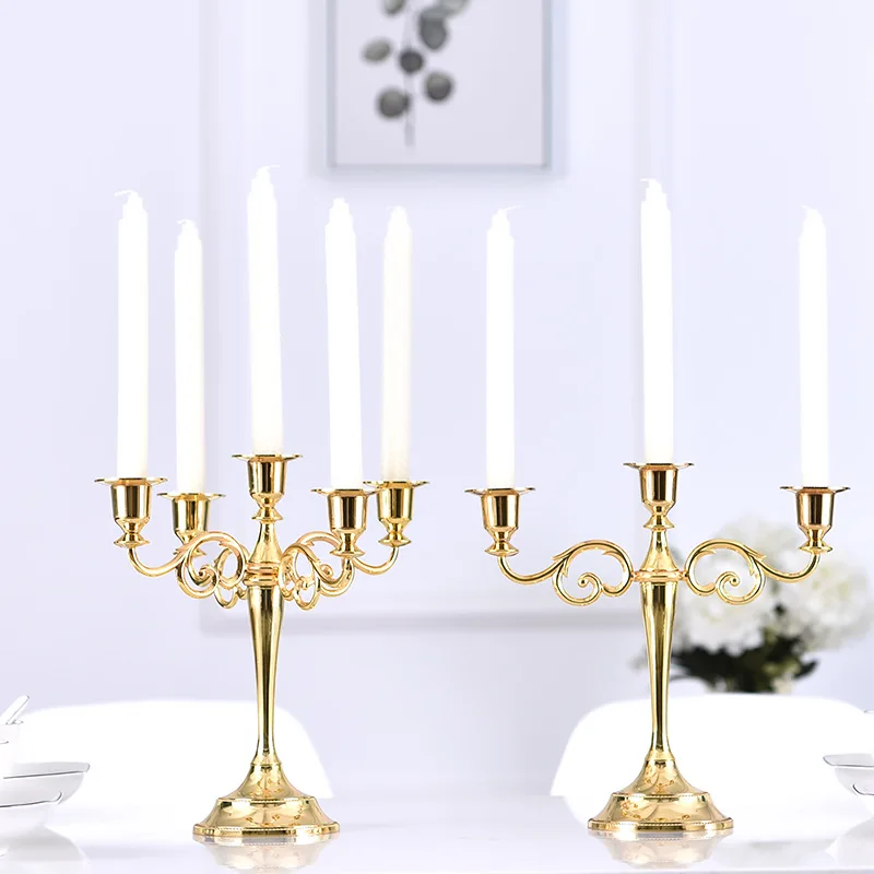 European Retro Metal Candlestick Metal Iron Decorative Candlestick Romantic Wedding Candle Holder Art Creative Gift