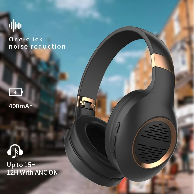 
Free Sample Wholesale Adjustable Active Noise Cancelling Bluetooth headphones OEM ANC earpieces Headphone 