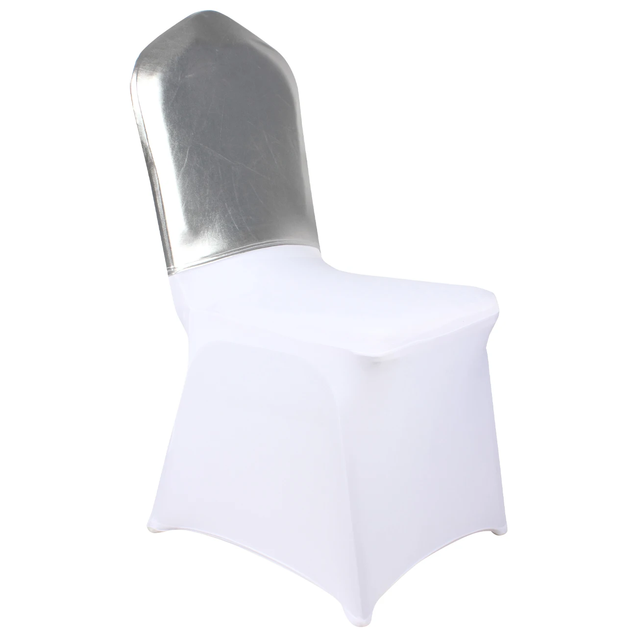 Metallic Silver Wedding Chair Sash Chair Band Half Chair Cap Cover for Events Exhibition Trade Show