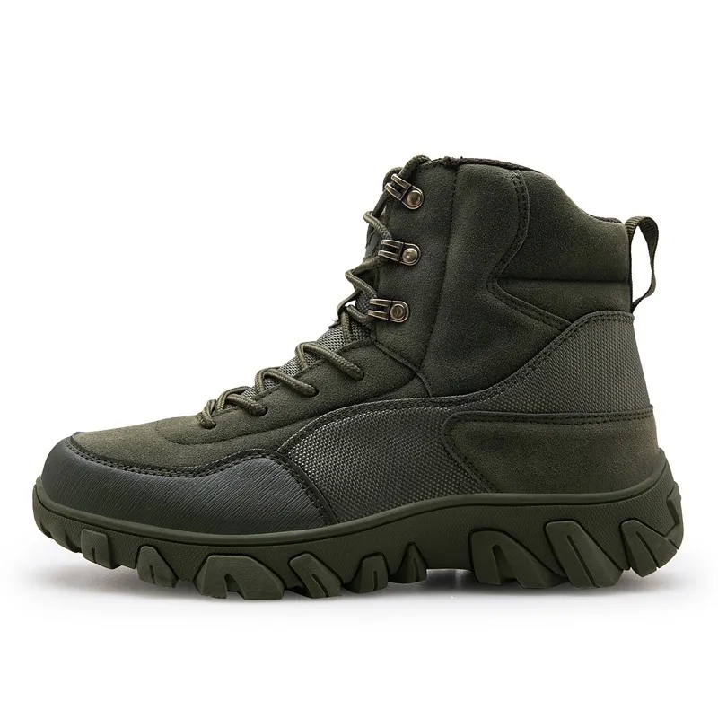 
2021 Hot Sale Men Outdoor Waterproof High Top Work Boots PU Leather Hiking Shoes 