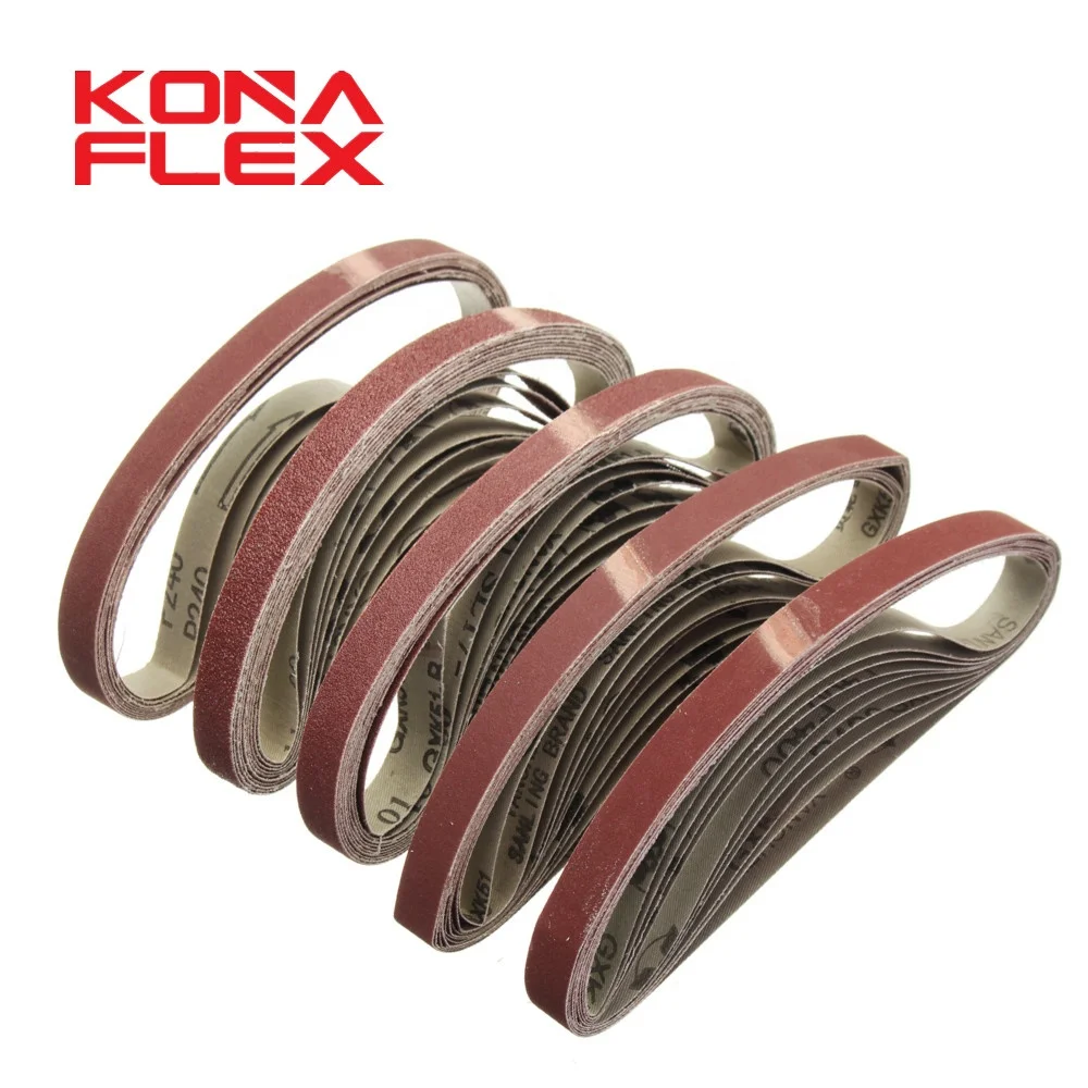 Шлифовальные ленты konaflex 10x330 мм из оксида алюминия для шлифовки и полировки дерева/металла