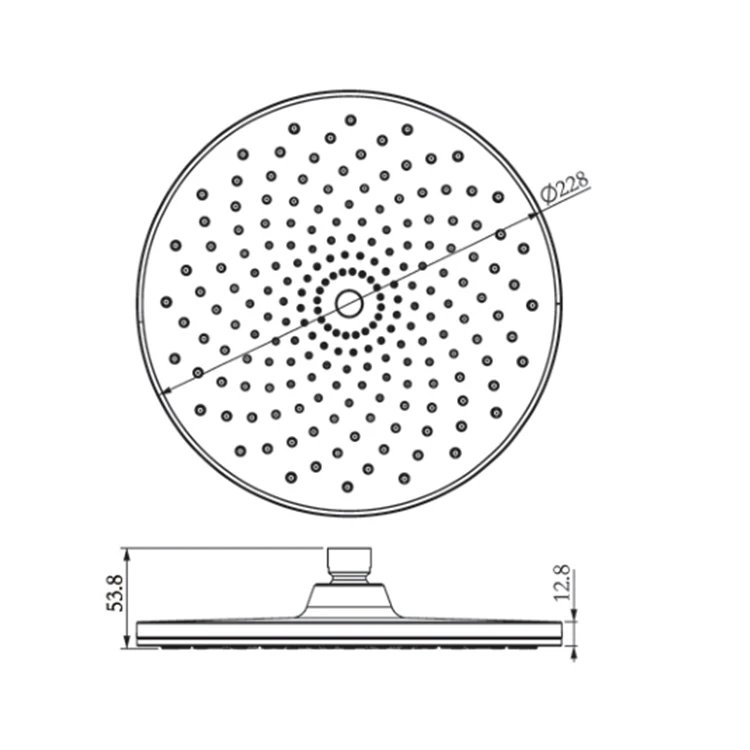 China factory supply ABS chromed top shower 9 inches round rain shower head with ultrathin structure