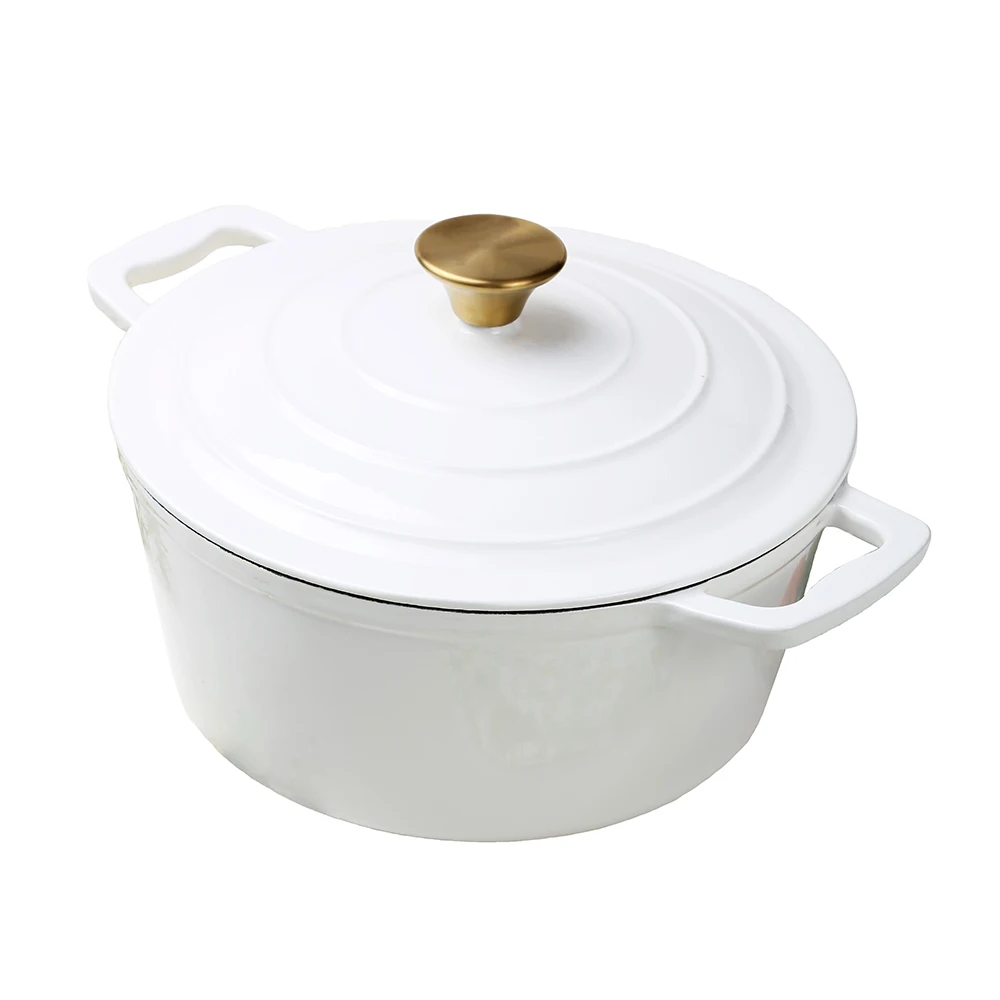 pre seasoned enamel cast iron round dutch oven cooking casserole cookware pots kitchen with lids