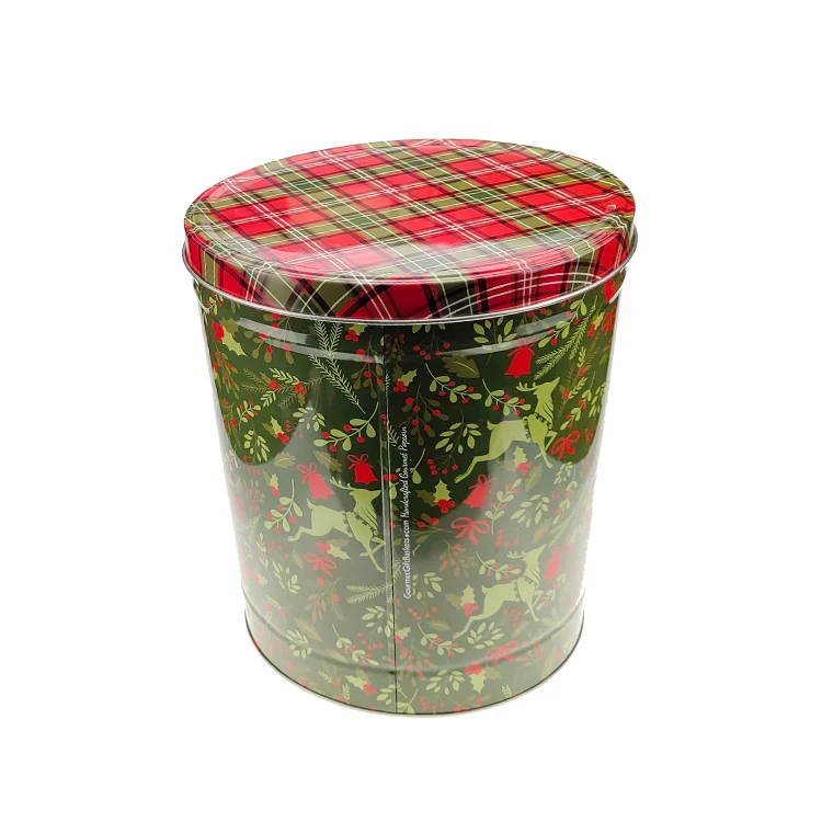 Высокий уровень Прямая поставка с фабрики, небольшое количество для минимального заказа металлическая печенье для приготовления попкорна круглая металлическая коробка для шоколада