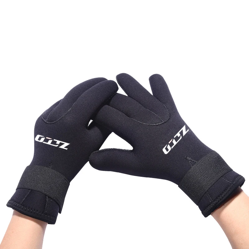 2mm black neoprene chemical gloves weight lifting grip nitrile surf diving material  heat insulation super stretch warm gloves