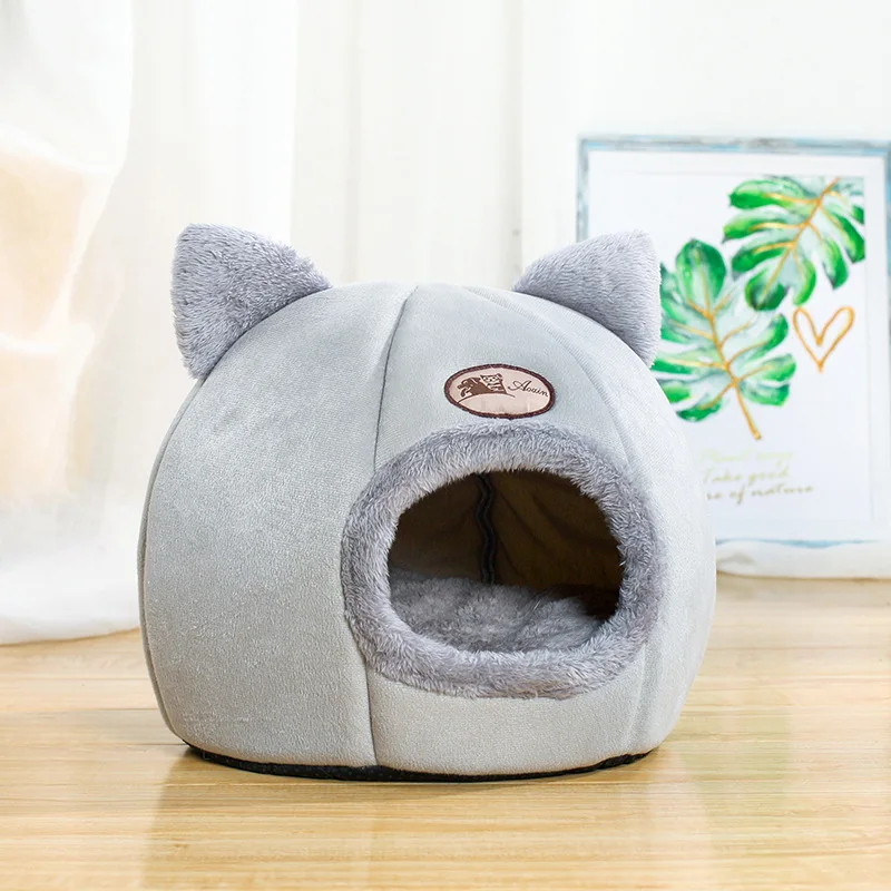 
BRIGHT PLUS Cat House Bed, Winter Warm Nest Soft Foldable Sleeping Mat Pad Cozy Kitten Cave Cute Pet Tent Beds for Cats Puppy 