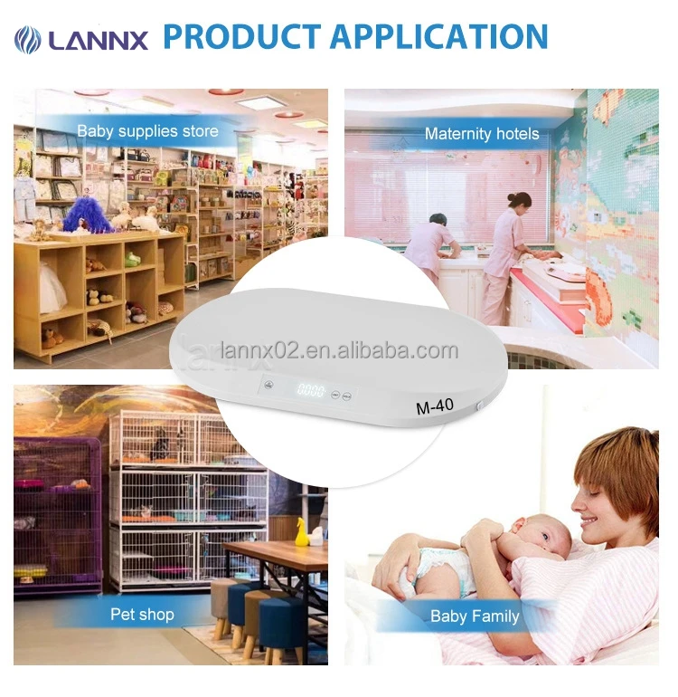 LANNX M-40 Factory new design Weight Scale Baby digital With Build-in Measuring Tape portable high-precision baby weight scale