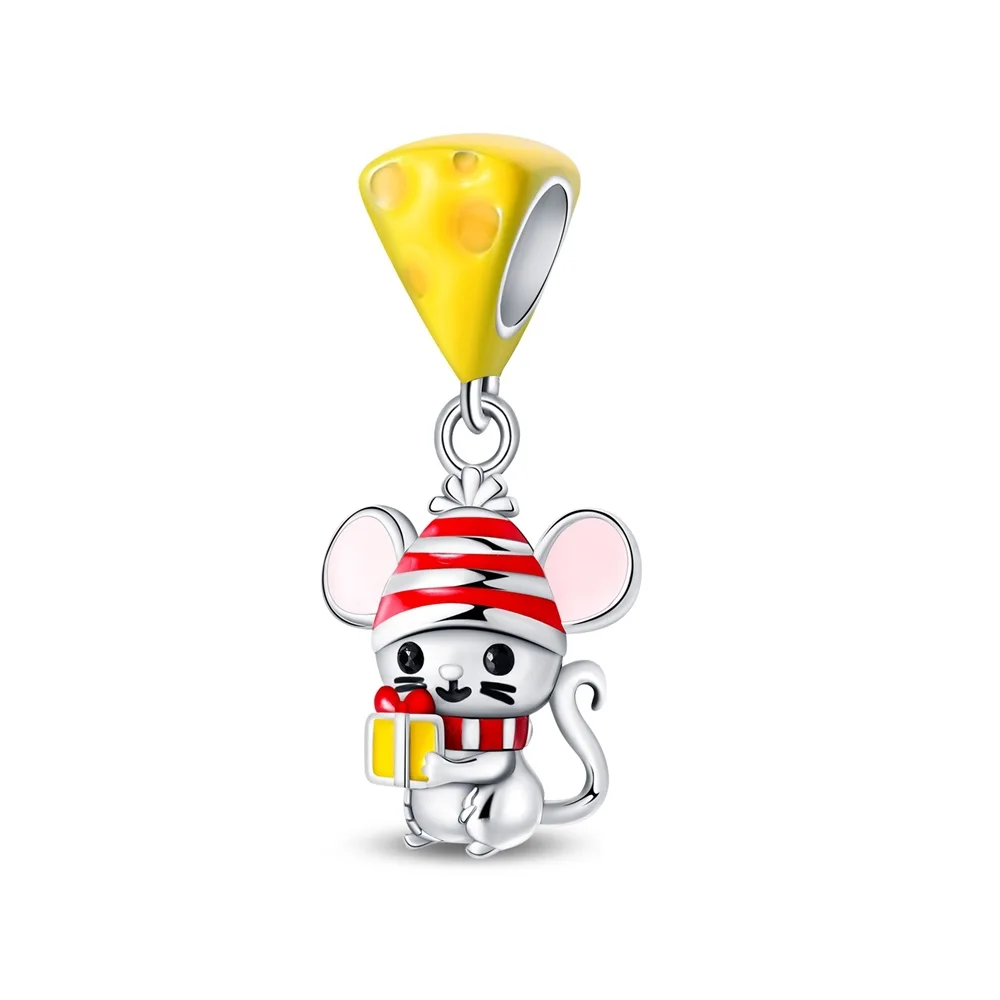 New fashion S925 Sterling Silver charm beads Snails bees squirrels mice Pendant bead DIY charm Bracelet for women Jewelry gifts