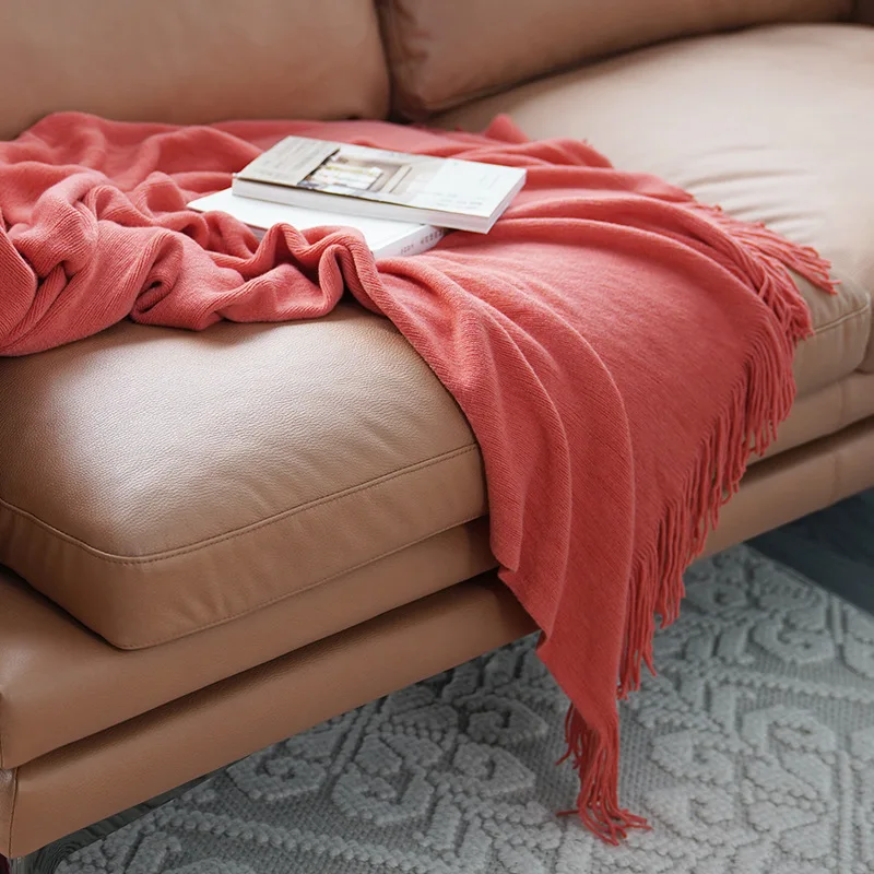 Super Soft Knitted Throw Creamy Waffle Couch Cover Knitted Decorative Textured Solid Throw Blanket For Sofa