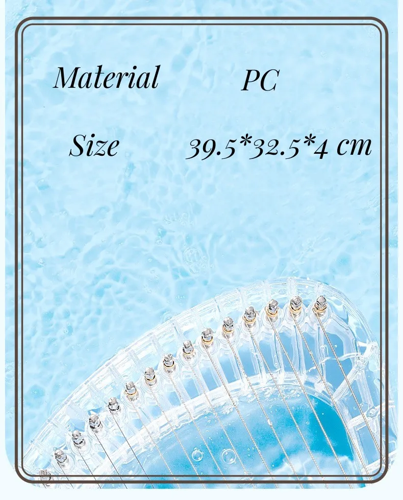 JELO 21-String Lyre Harp Musical Instruments for Sound Therapy Spiritual Healing & Bath Tools