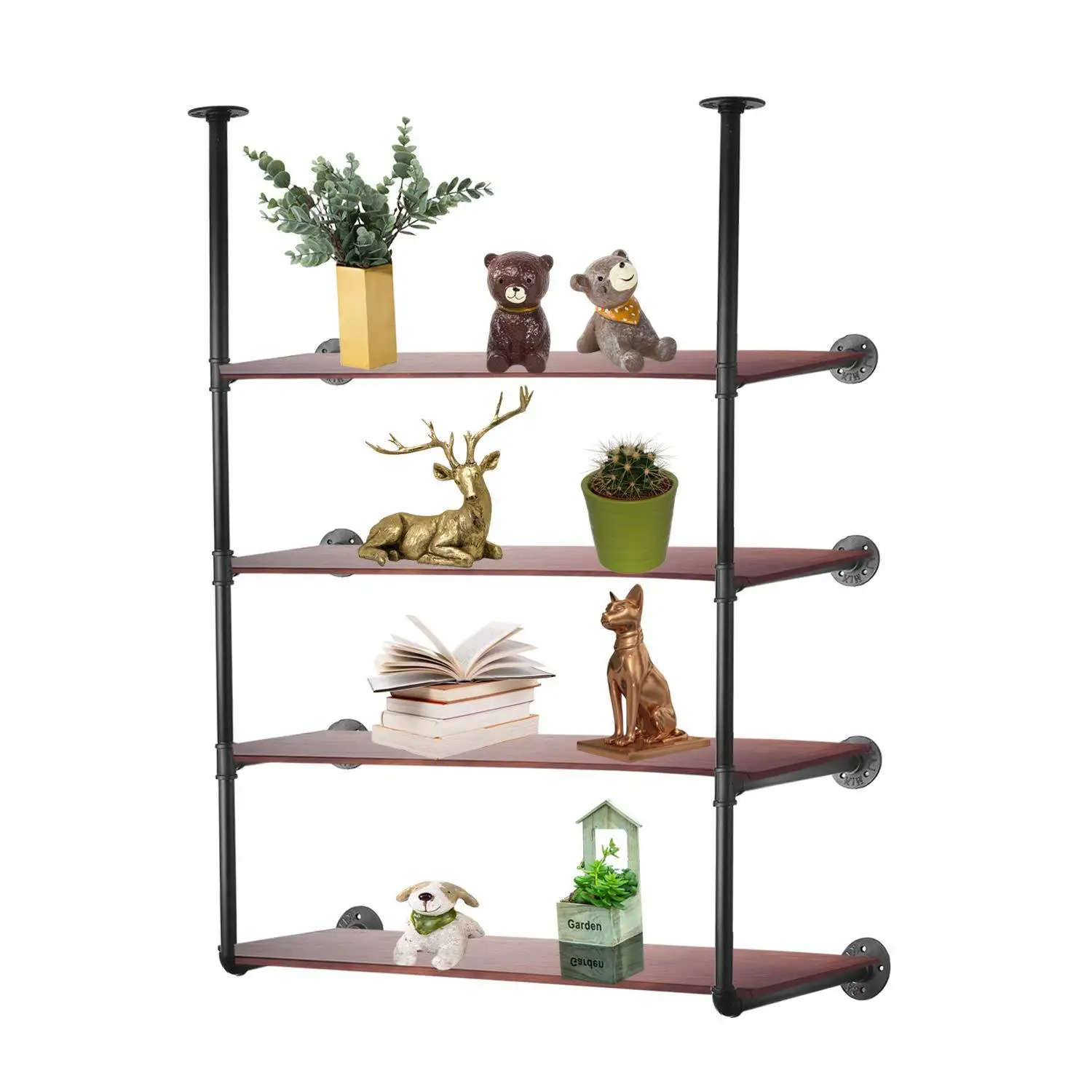 Industrial style wall shelf wrought iron pipe bookshelf wall decoration shelf wall shelf