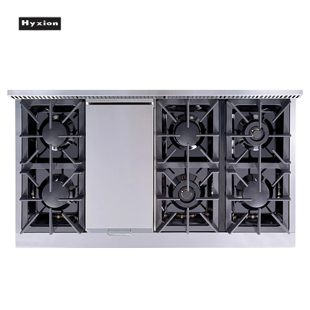 Double Oven 48 Inch Gas Range with 6