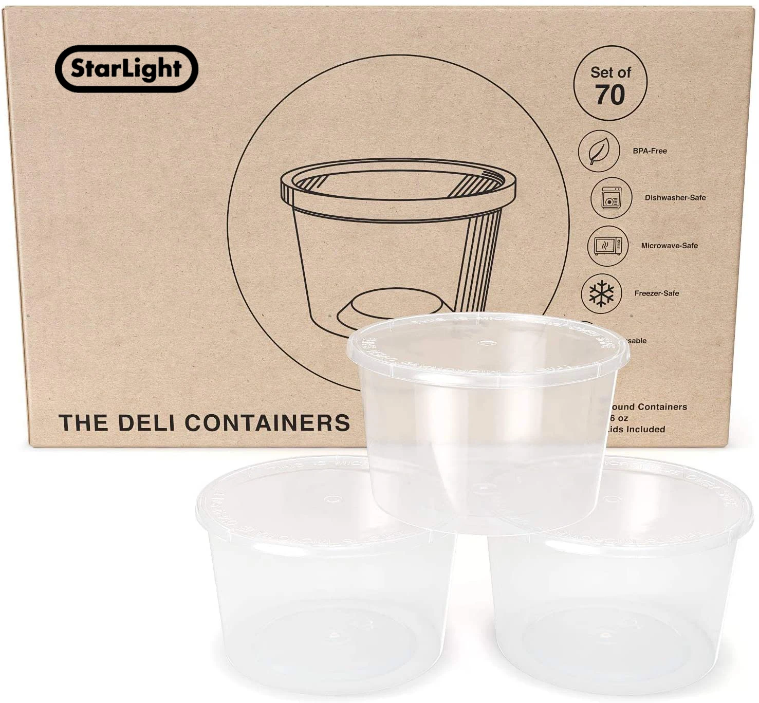 500 Plastic Bowl   Take Out Food Containers with Lids