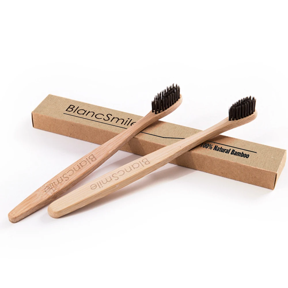 Biodegradable Bristle Charcoal Organic Wholesale Custom Logo Eco Friendly Natural Travel Airplane Bamboo Box Toothbrush