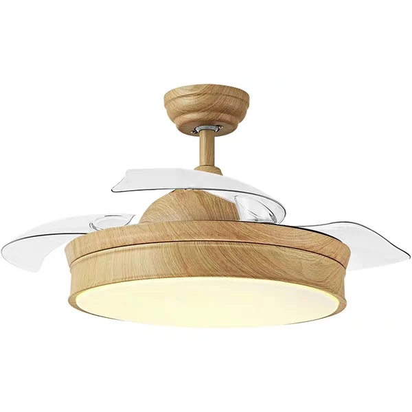 Выдвижной потолочный вентилятор со светодиодной подсветкой, современный потолочный светильник с хрустальным покрытием, для дома, гостиной, спальни, 42 дюйма