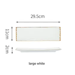 Nordic rectangular pink green fruit plate Flat ceramic Japanese sushi dessert deluxe dinner garnish plate