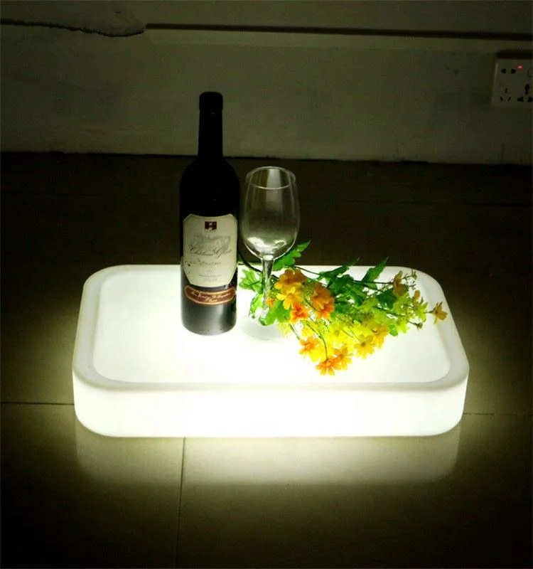 Hot sale Portable Wine bucket LED Barware Round Tray LED ice bucket wine beverage cold beer champagne for parties/home/bars