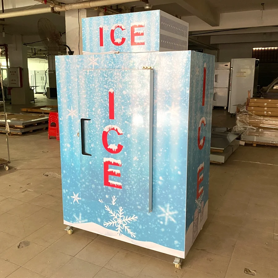 Refrigerated 1 door bagging Ice storage merchandiser freezer unit