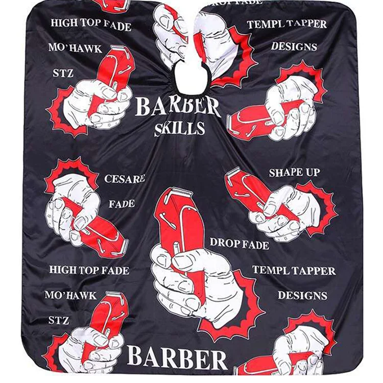High Quality Oem American European Stylish Printed Pattern Customized Salon Haircut Barber Designer Cape Aprons For Hairdressers