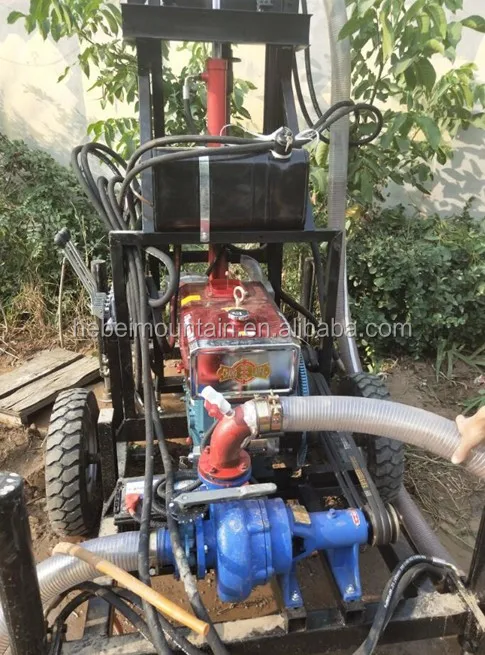 100m 150m Deep Hydraulic Diesel Two Wheels Trailer Mounted Water Well Drilling Machine /Borehole drilling rig