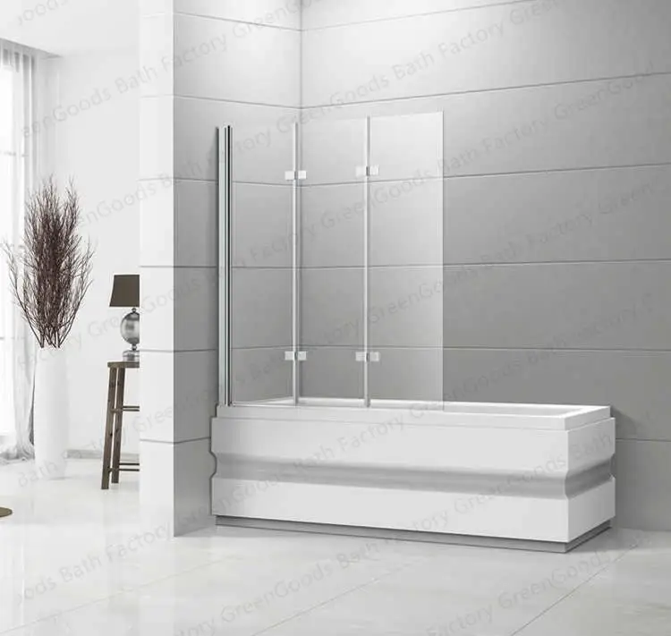 Cheap Tempered Glass Hinged  Bathtub Shower Panel Bathroom Shower Screen