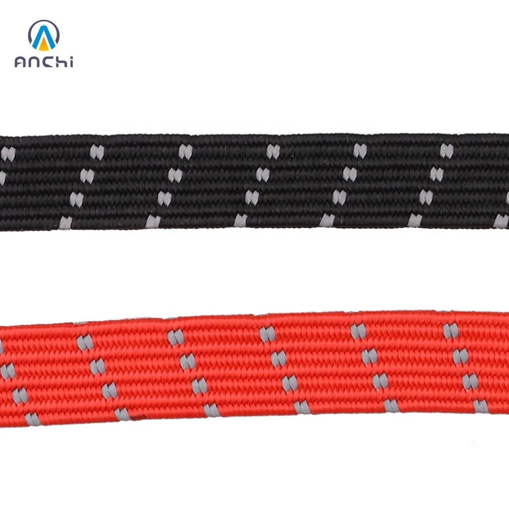 18mm wide strong elastic reflective bungee cord without hooks